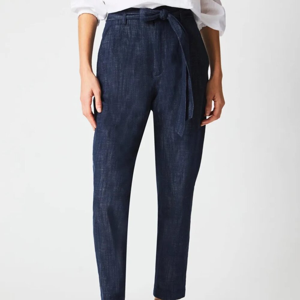 Billy Reid Tie-Front Blue Denim Trouser Size 2